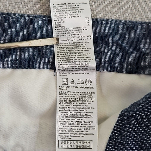 Banana Republic Aiden Shorts Men's 36 Blue Twill Linen Blend 9" Inseam EUC - Picture 11 of 13